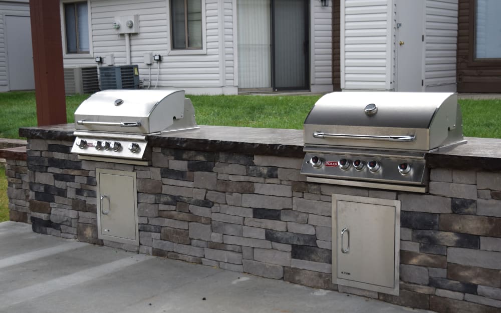 Grilling stations at The Preserve on Allisonville in Indianapolis, Indiana