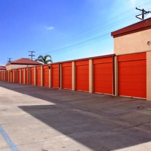 A wide driveway for easy access to storage in Fullerton, California at A-1 Self Storage