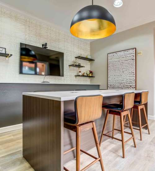 Community seating at Villa Del Sol in Sunnyvale, California