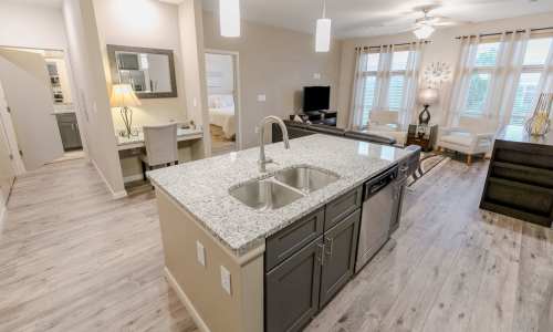 Kitchen area at Lofts At Navicent in Macon, Georgia