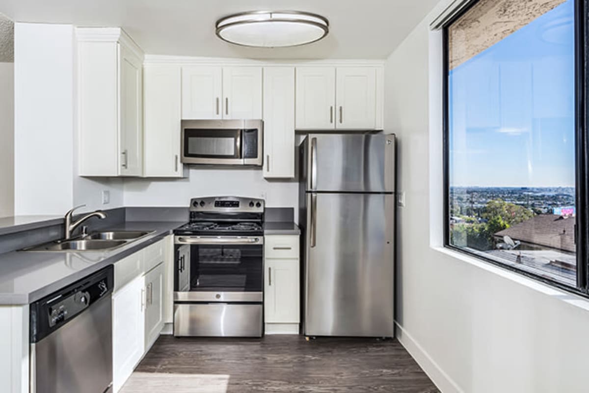 Modern kitchen at Villa Careena, West Hollywood, California