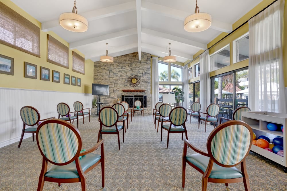 Media room at Huntington Terrace in Huntington Beach, California