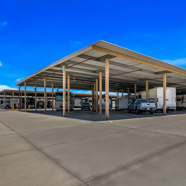 Covered RV storage at StorQuest RV & Boat Storage in Apopka, Florida