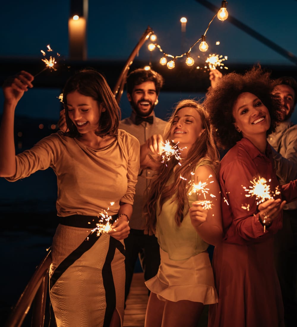 Residents enjoying a night out on city near at Domus on the Boulevard in Mountain View, California