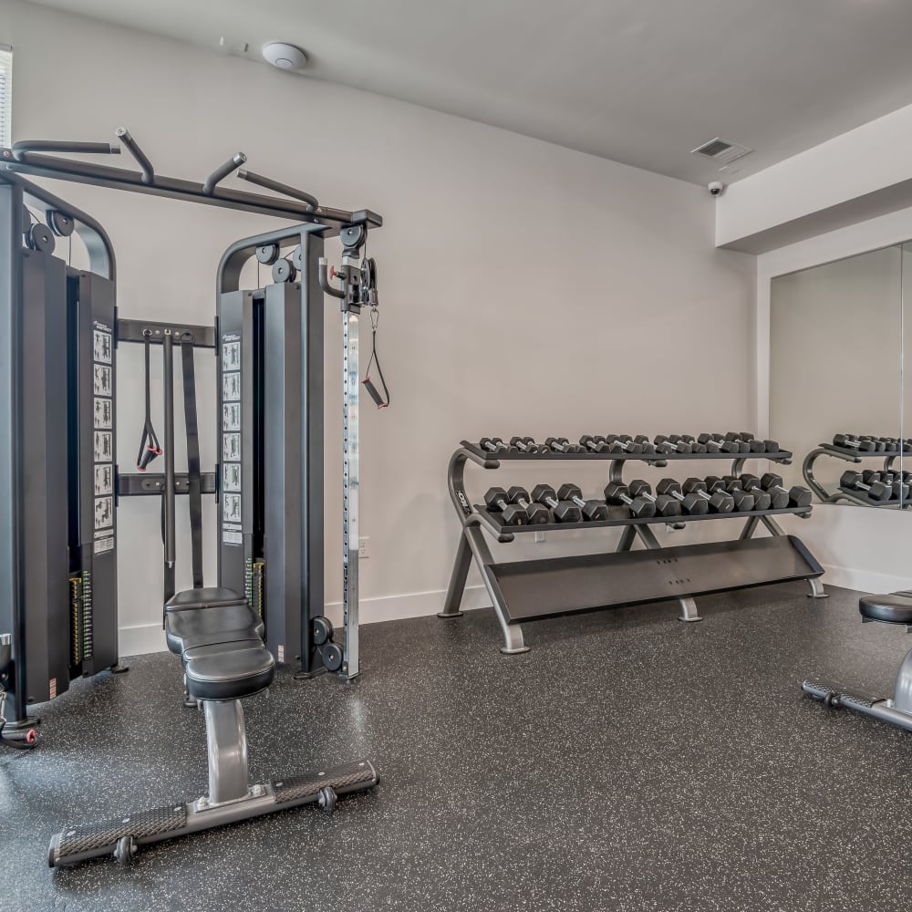 Well equipped fitness center at Evergreen, Monroeville, Pennsylvania