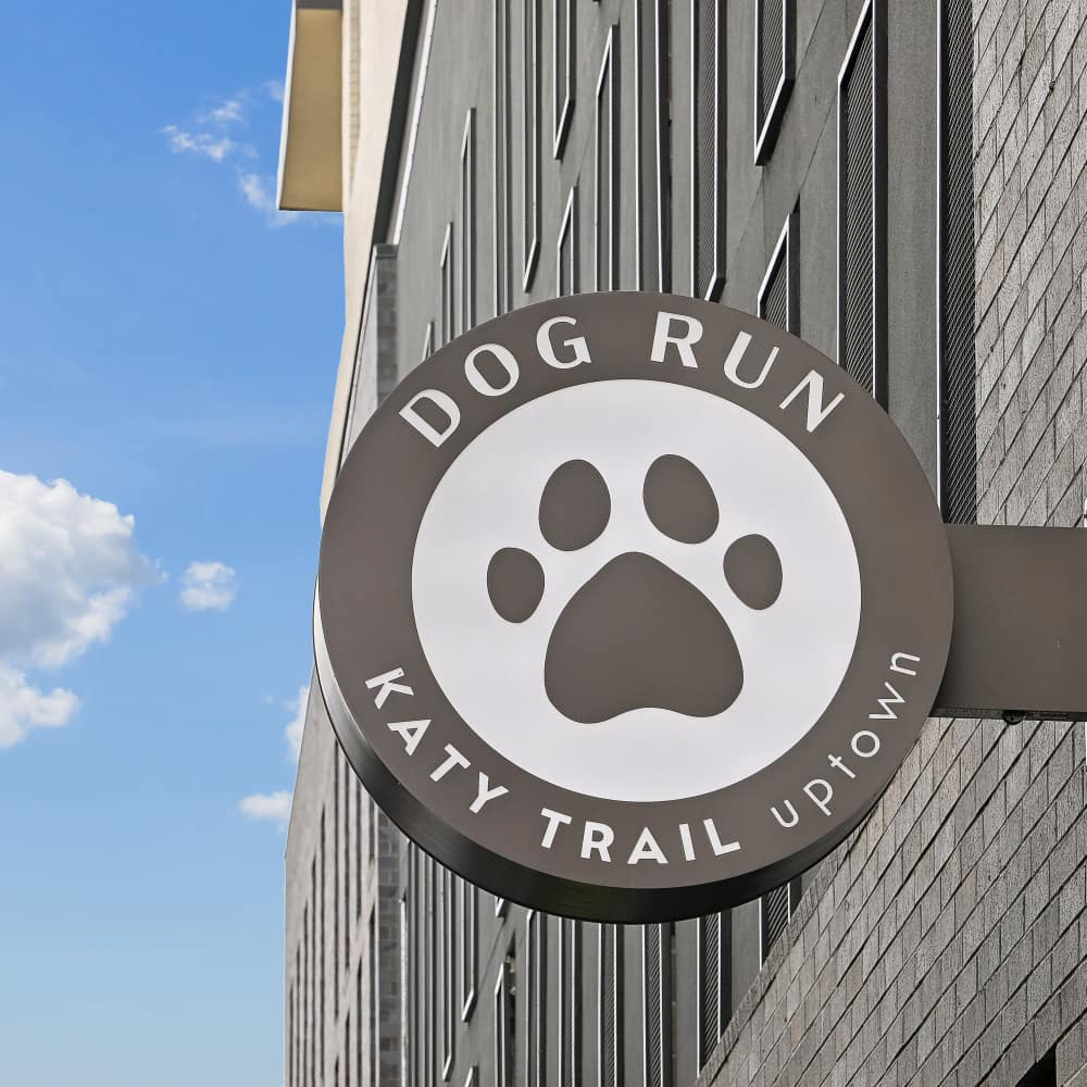 Dog park at Katy Trail Uptown in Dallas, Texas