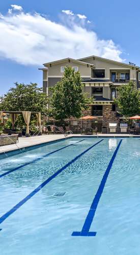 Pool area at Panorama at Arvada Ridge in Arvada,Colorado