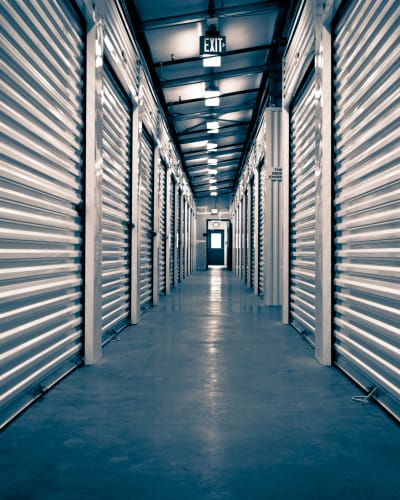 Variety of units and well-lit hallways at Towne Storage in West Valley, Utah