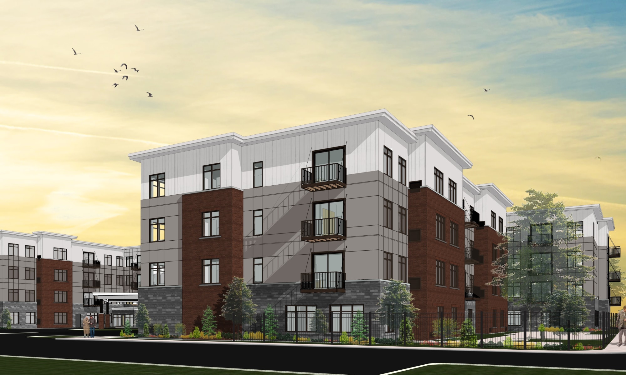 Exterior rendering of Broadwell Senior Living in Plymouth, Minnesota