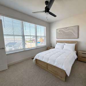 Apartment bedroom at Whitman Villas at Gateway Park in Greenfield, Indiana
