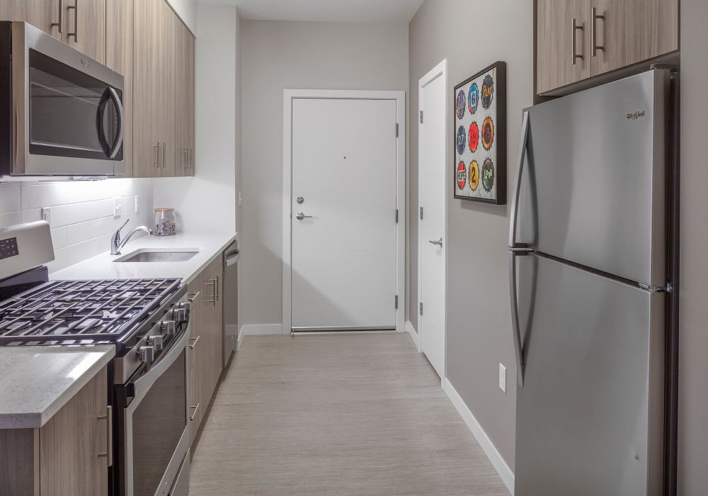 Bright spacious kitchen at Sandy Fifty One in Portland, Oregon