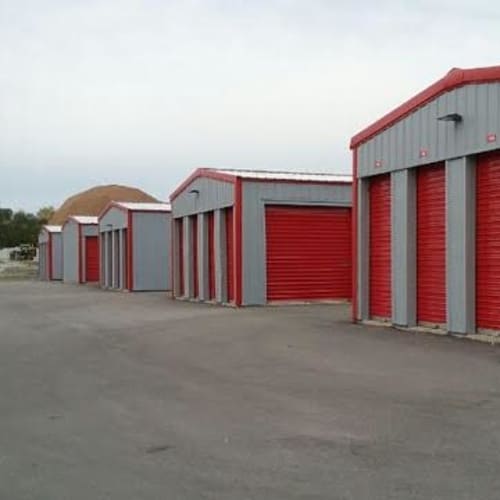 Outdoor storage units at Red Dot Storage in Monee, Illinois