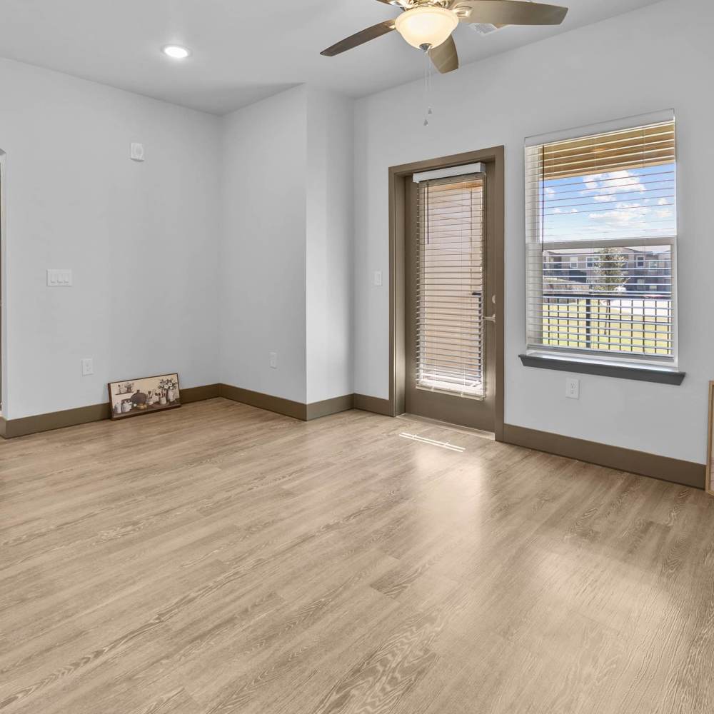 Living room of an apartment at Harvest Creek in Marshall, Texas