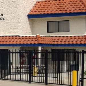 The security gate at A-1 Self Storage in Oceanside, California