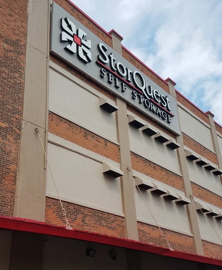 The exterior of StorQuest Self Storage in New Haven, Connecticut