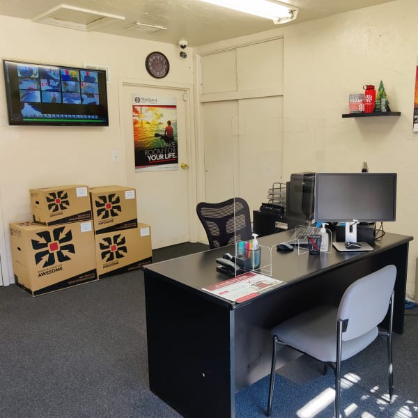 Interior of the office at StorQuest Self Storage in Claremont, California