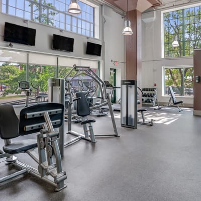 State-of-the-art fitness center at apartments in Cleveland, Ohio
