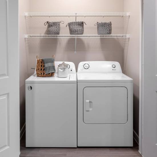 In-home laundry facility at August Friendswood in Friendswood, Texas