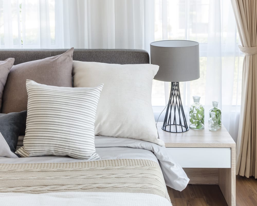 Bright bedroom at Cove West Hartford in West Hartford, Connecticut