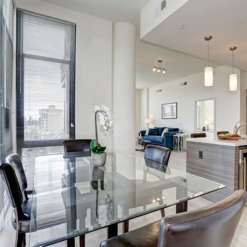 Dining room at Solaire 7077 Woodmont in Bethesda, Maryland