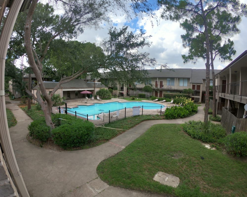 Beautiful blue pool at 2929 Dunvale in Houston, Texas
