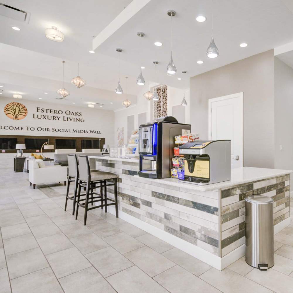 Community interior space at Evergreen Estero in Fort Myers, Florida