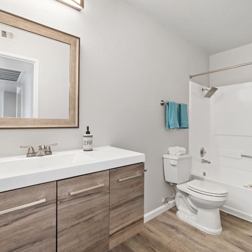 Bathroom vanity at Trails at Grand Terrace in Colton, California