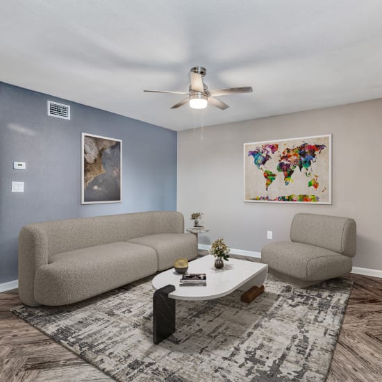 Living room at Bayside Villas in Panama City, Florida