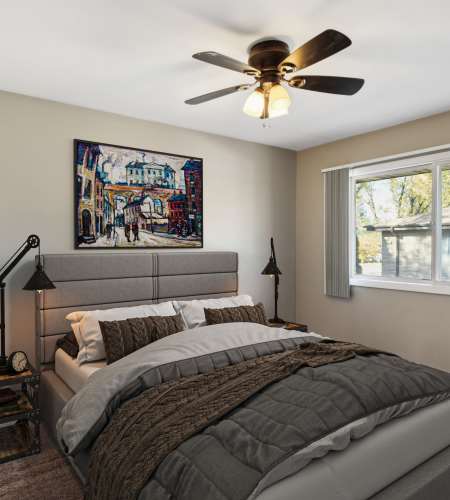 Spacious bedroom at West End Trails in Golden Valley, Minnesota