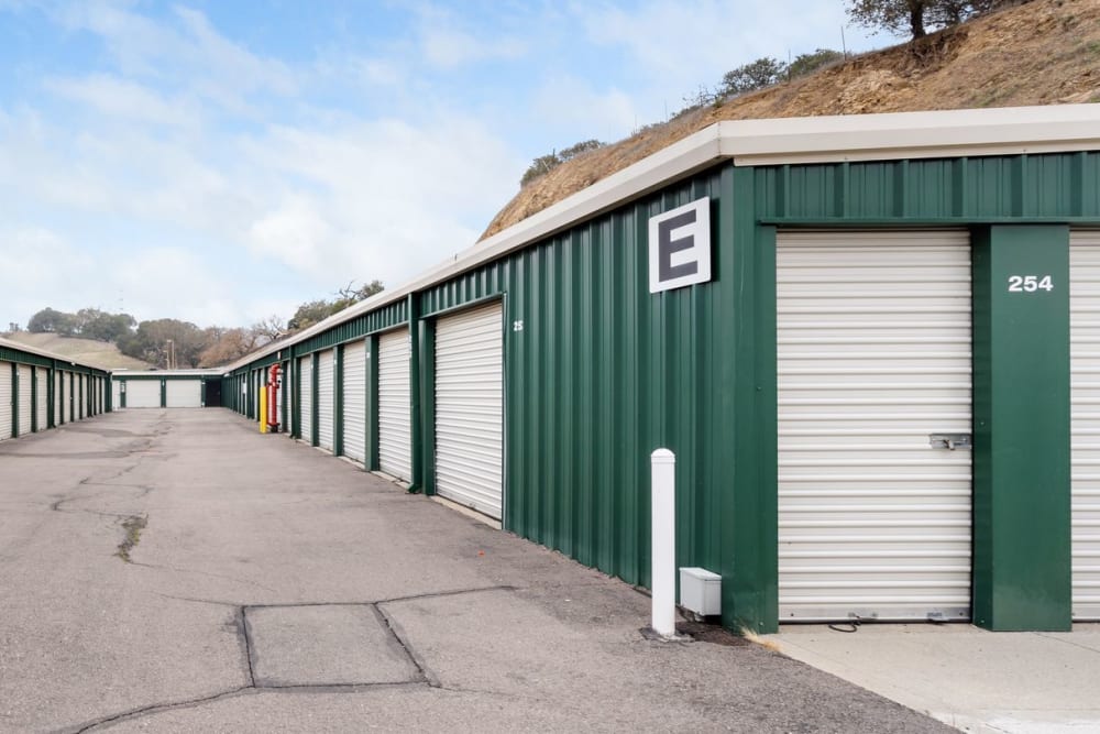 Ground-level storage units at Storage Star Novato in Novato, California