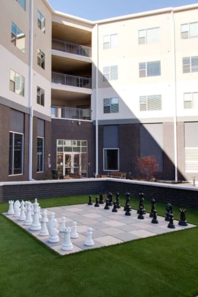 Life-size chess in the courtyard at Argon in Oklahoma City, Oklahoma