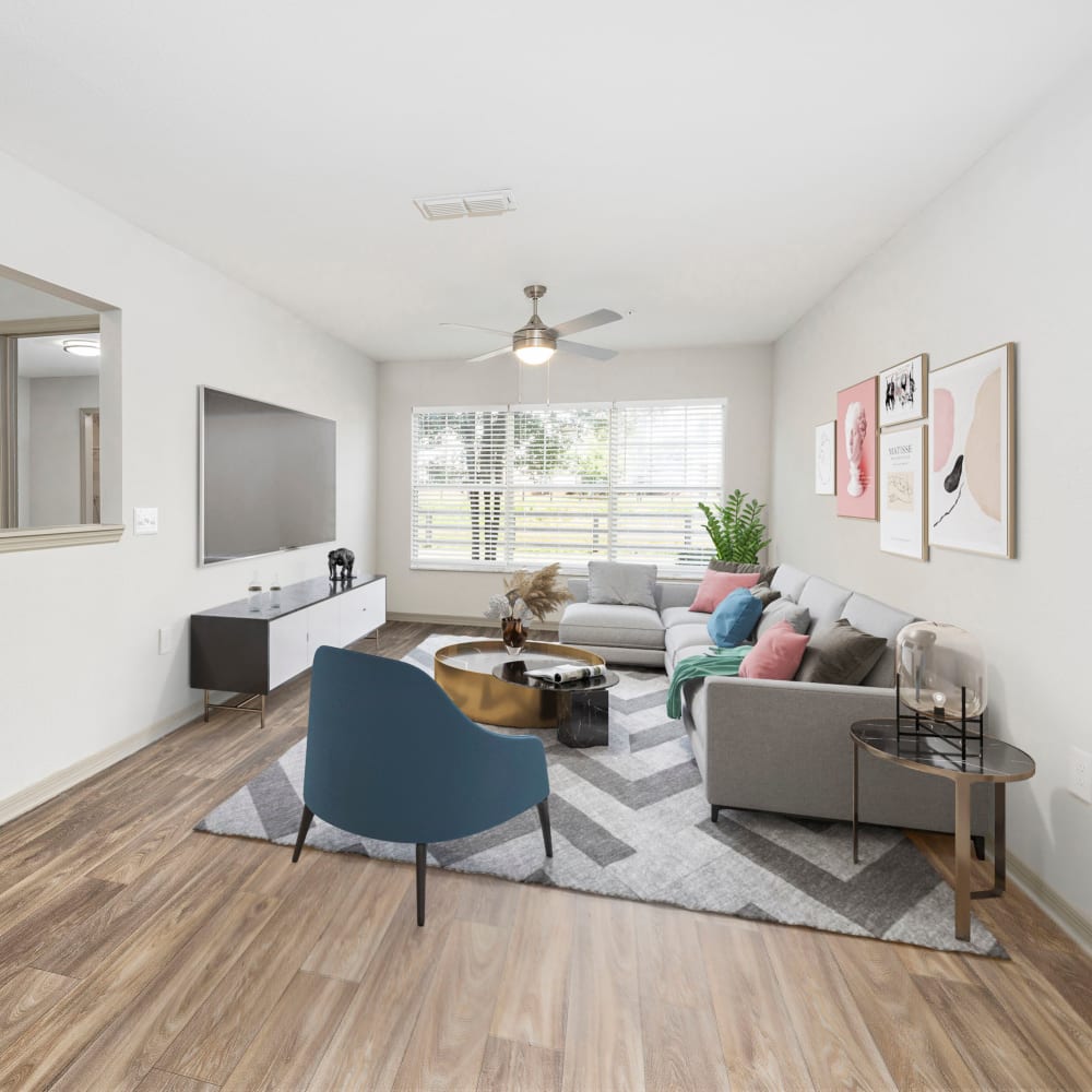 A furnished apartment at The Jasper in Augusta, Georgia