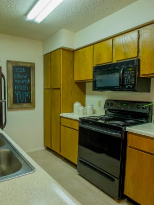 Kitchen at Cedar Glade Apartments in Tulsa, Oklahoma