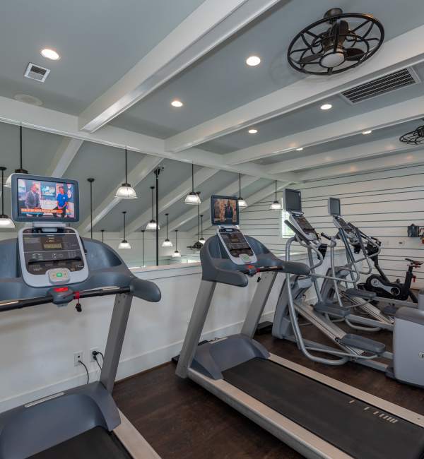 Fitness Center Equipped with Cardio Machines at Red Knot at Edinburgh in Chesapeake, Virginia.