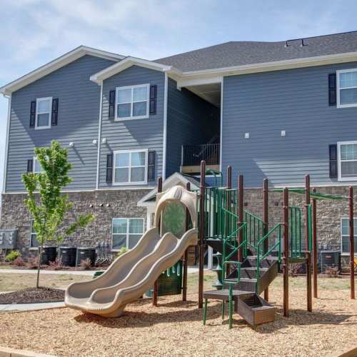 Community playground with slides at Villas at Fort Mill in Fort Mill, South Carolina, 