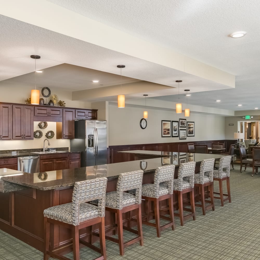 Dining area at Applewood Pointe of Roseville at Central Park in Roseville, Minnesota. 