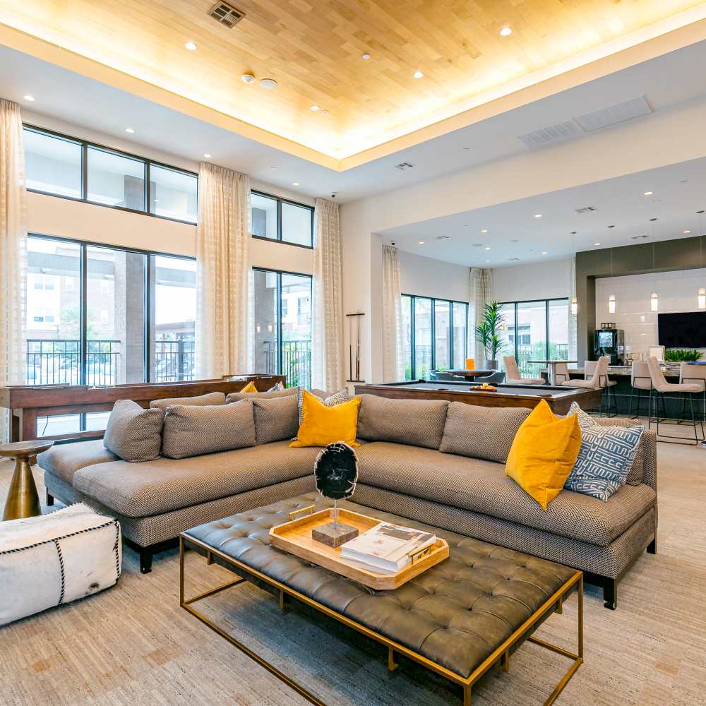 Living area in clubhouse at NOVU New Forest in Houston, Texas