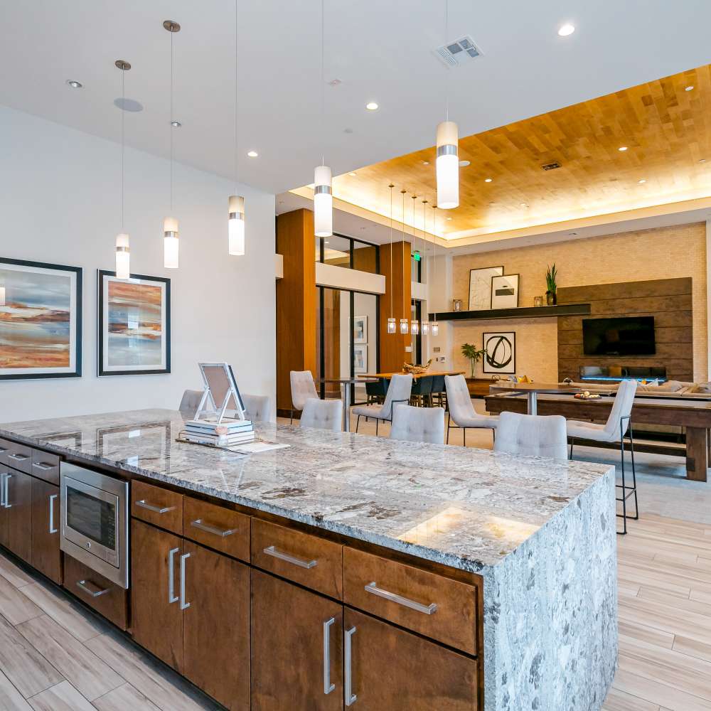 Clubhouse with living area at NOVU New Forest in Houston, Texas