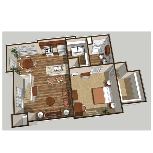 1B Loft Garage floor plan brochure at Palisades at Pleasant Crossing in Rogers, Arkansas