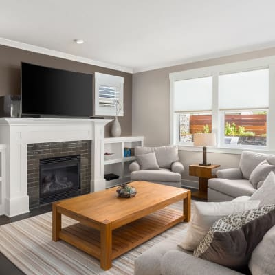 A furnished living room at Desert Winds in Fallon, Nevada