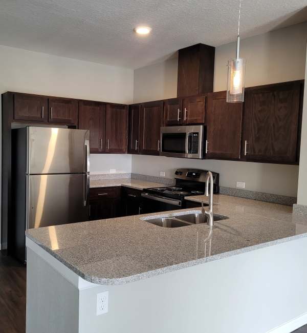 Well-equipped kitchen at Seacoast Apartments in St Marys, Georgia