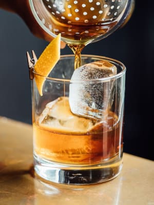 A drink being poured at a bar near Ambrose in Bremerton, Washington