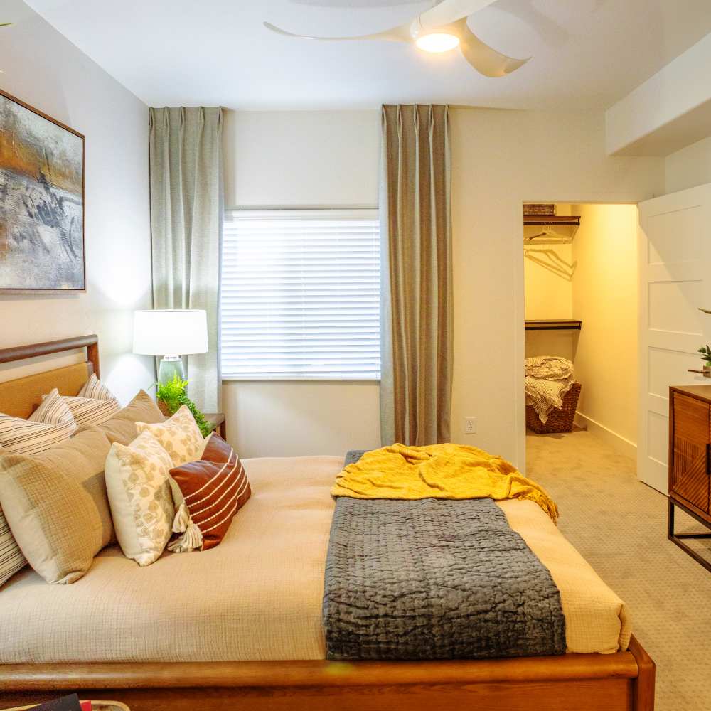 Bedroom with carpet flooring at Night Fall in Las Vegas. NV