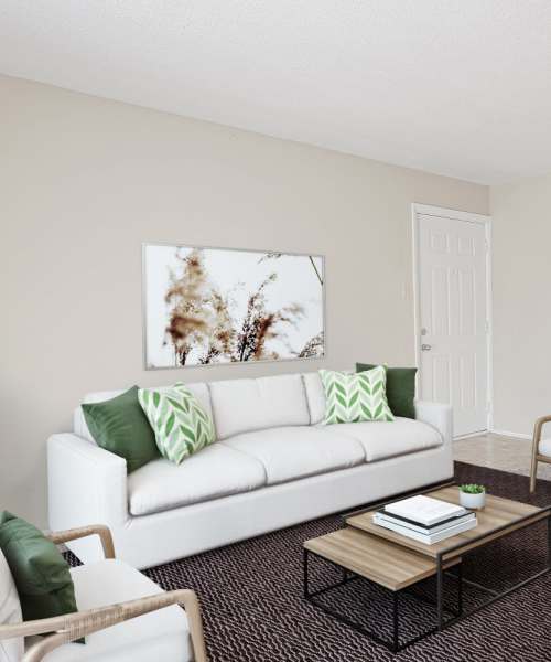 Living room at Courtyard Apartments in Columbia, Missouri