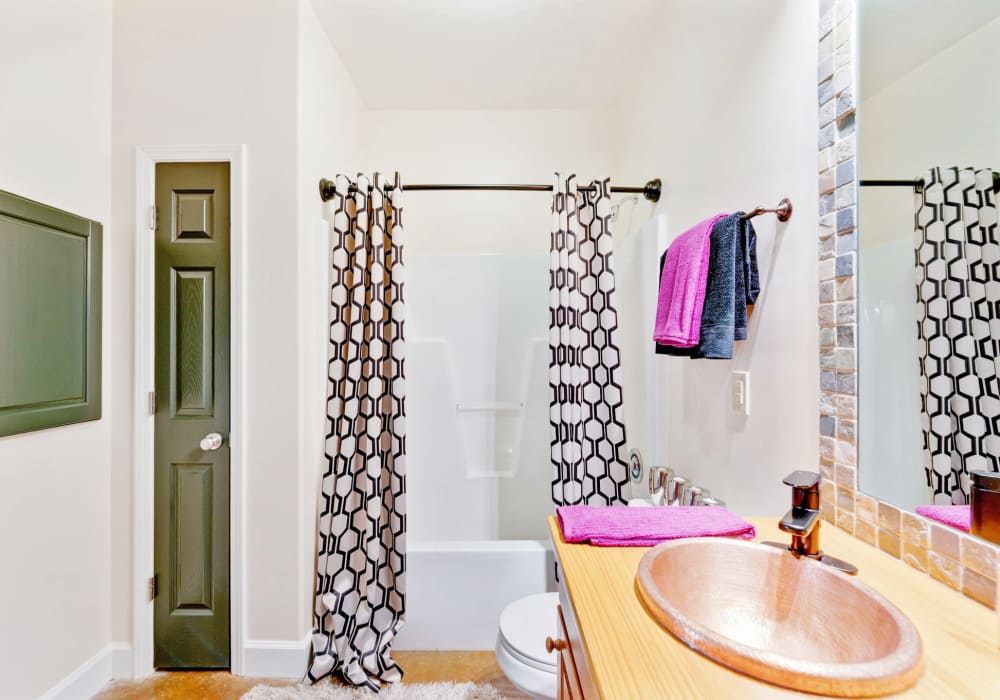 Bathroom at CityView Apartments in Greensboro, North Carolina