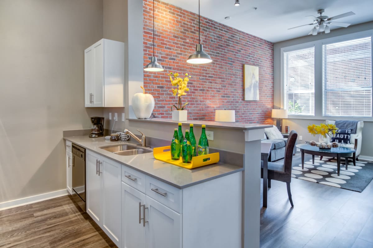 Apartment kitchen at Biltmore at Midtown in Atlanta, Georgia