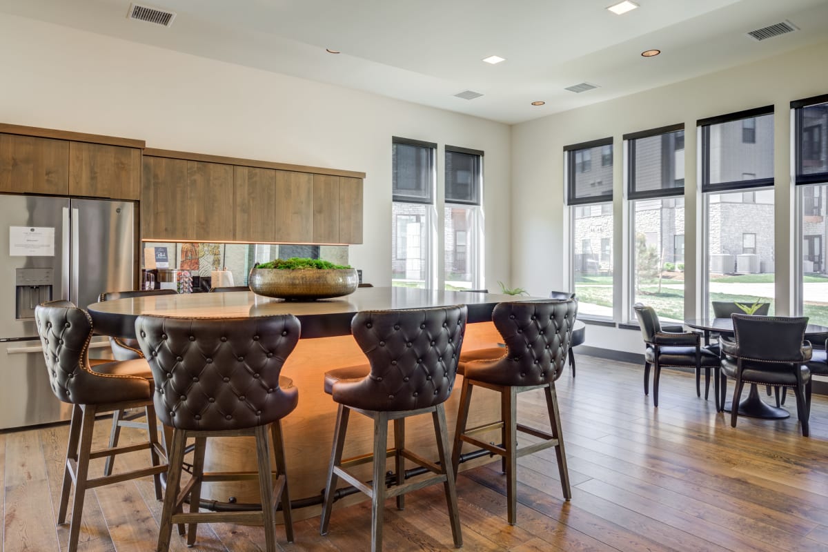 Clubhouse Kitchen and Lounge Area at The Reserves at Green Valley Ranch in Denver, Colorado