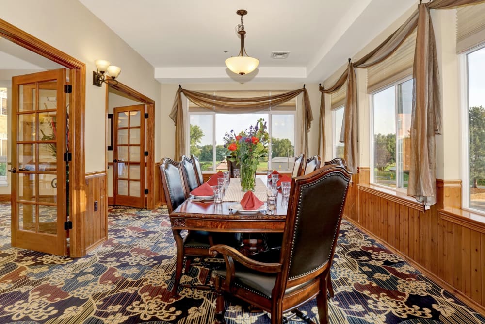Dining room at Hillcrest of Loveland in Loveland, Colorado
