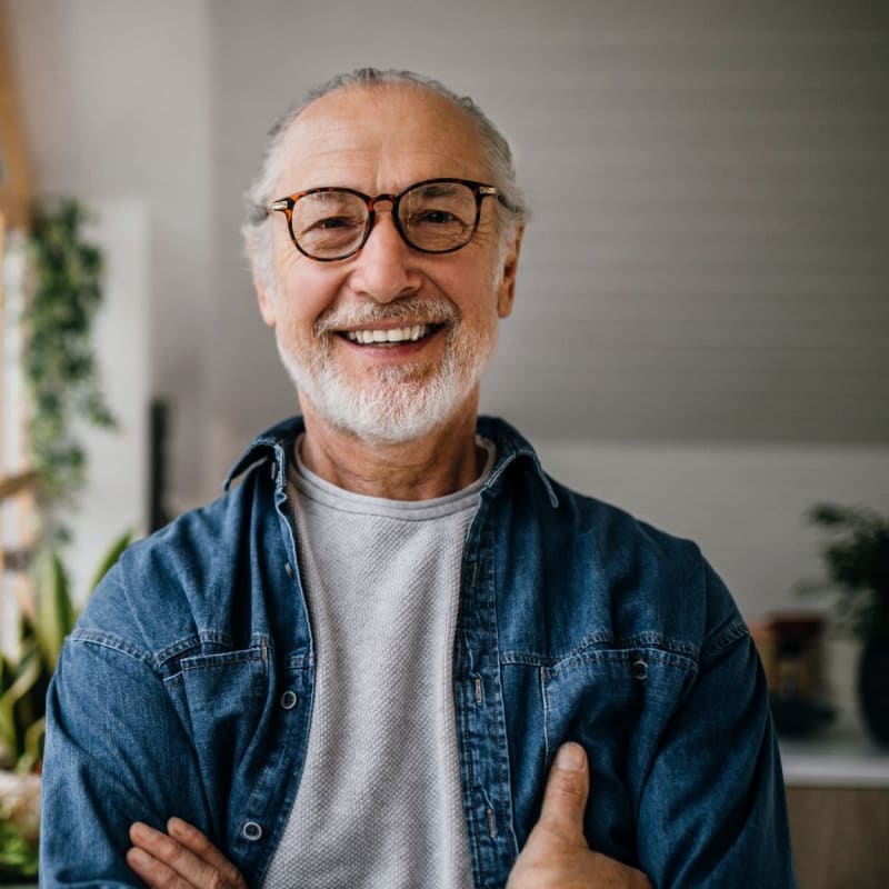 Resident smiling at Portofino Villas in Pomona, California