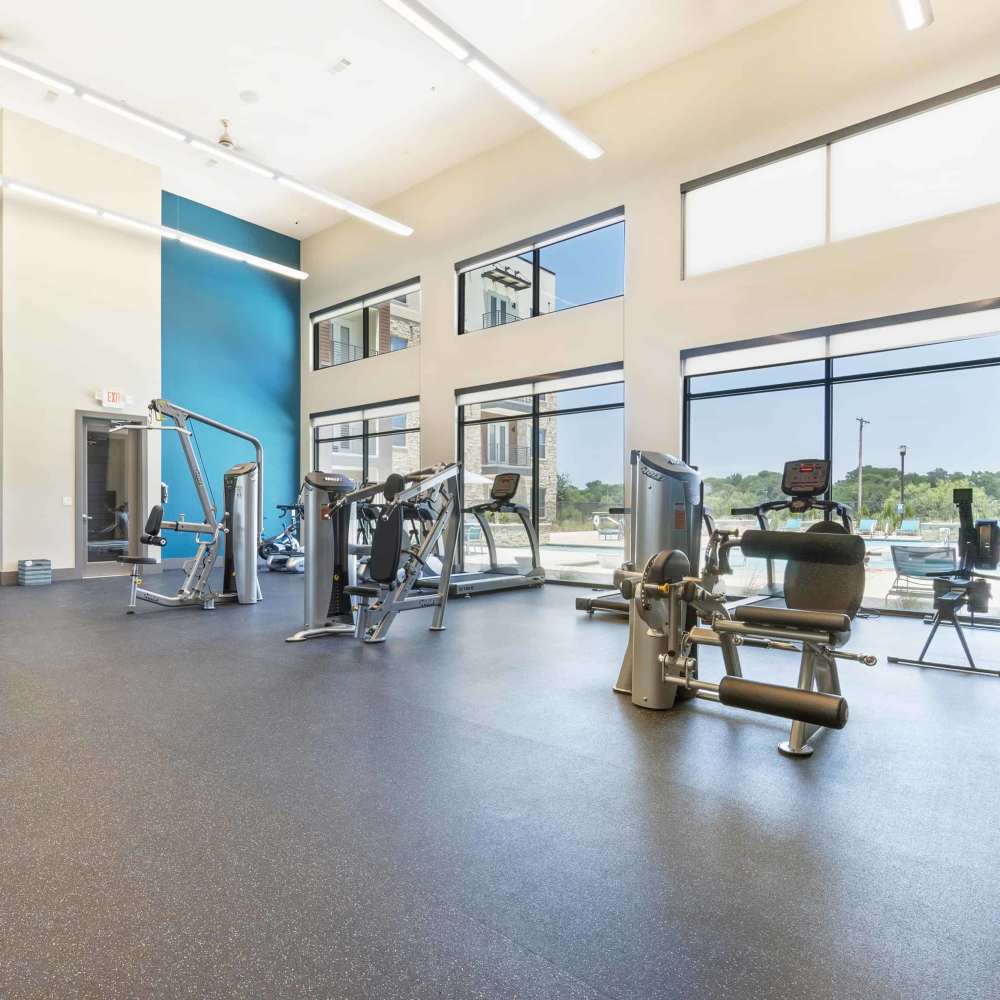 Fitness center at Millennium Place in Corinth, Texas